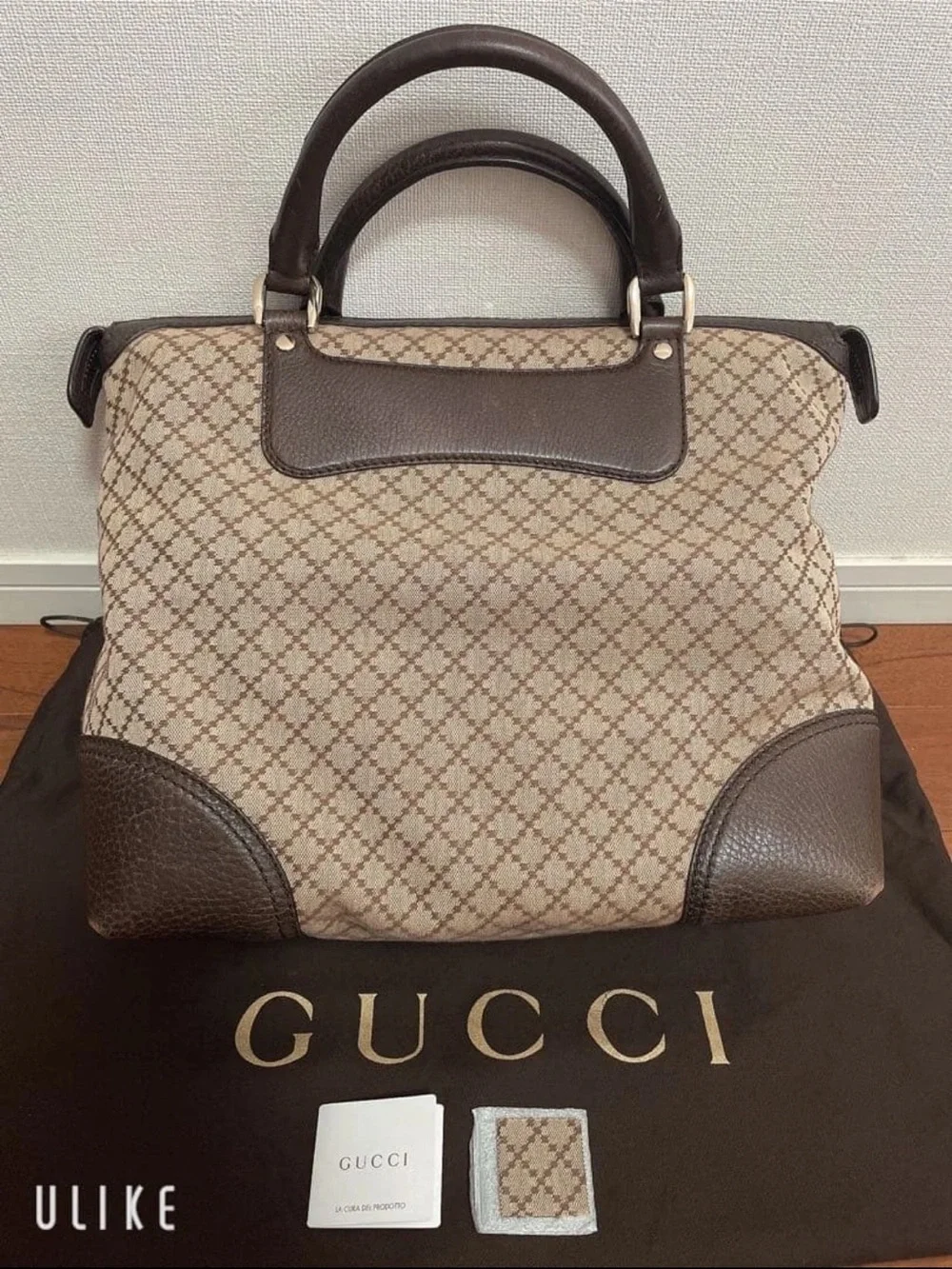 Gucci Beige & Brown Monogram Canvas Satchel